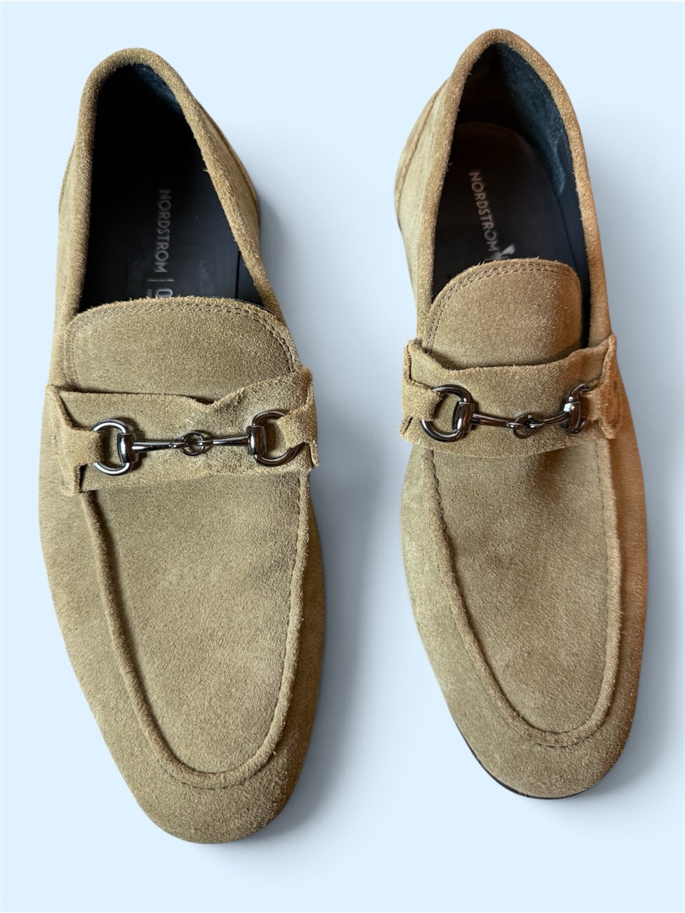 Nordstrom Men’s Suede Loafers Tan Size 8 Ortholite Comfort Foam Insoles Like New